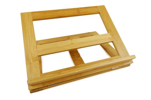 wooden rack for kitchen cookbook, studio shot, isolated