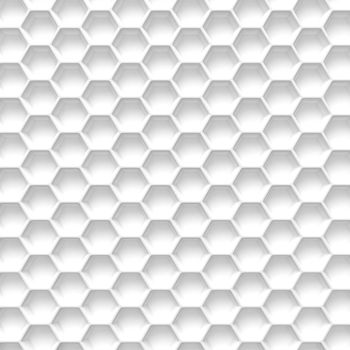 Black and white honeycomb. Abstract background. 3D illustration isolated on white background
