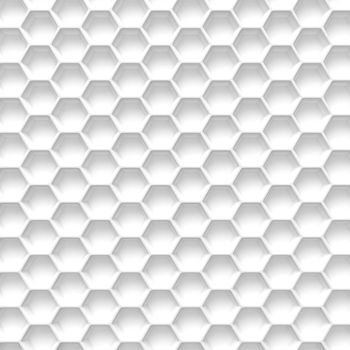 Black and white honeycomb. Abstract background. 3D illustration isolated on white background