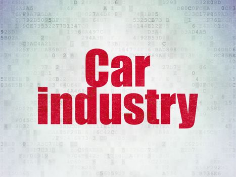 Manufacuring concept: Painted red word Car Industry on Digital Data Paper background