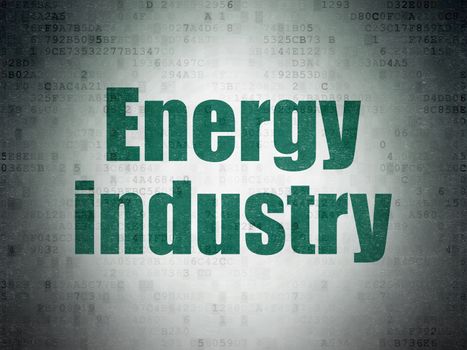 Industry concept: Painted green word Energy Industry on Digital Data Paper background