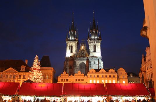 Christmas fair on Staromestske Square in Prague