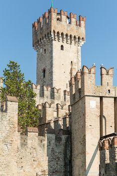 Castello Scaligero in Sirmione on Lake Garda in Italy