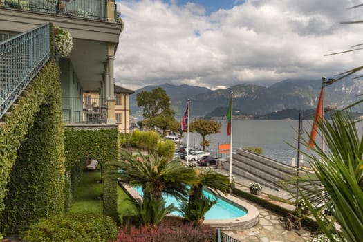 View towards Bellagio across Lake Como in Italy