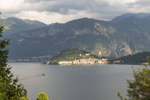 View fom the hillside opposite Bellagio on Lake Como in Italy