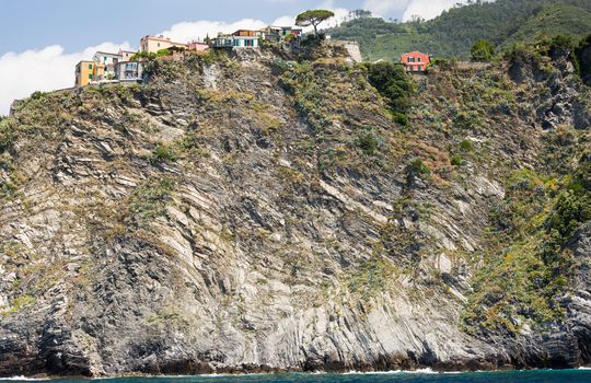 The village of Corniglia of the Cinque Terre, on the Italian Riviera in the Liguria region of Italy