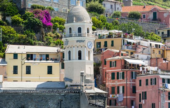 The village of Vernazza of the Cinque Terre, on the Italian Riviera in the Liguria region of Italy