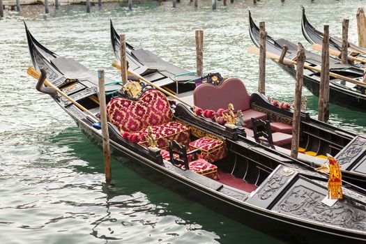 Gondola in venice in Italy with water