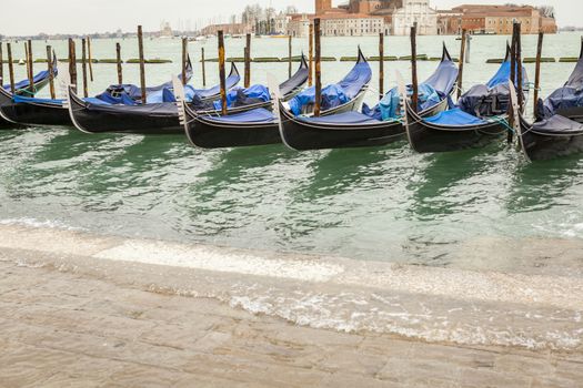 Gondola in venice in Italy with water