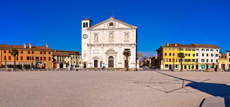 Central square in Palmanova panoramic view, Friuli-Venezia Giulia region of Italy