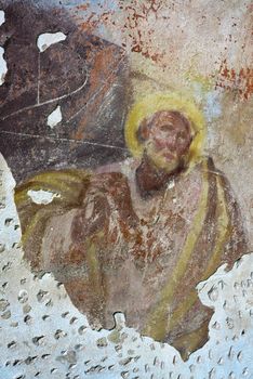 Old mural painting in the ruins of the church of Saint Gallus.
Ruins of the Church of Saint Gallus from 1733, Bily Kostelec, Czech Republic