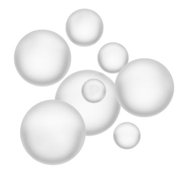 Beautiful spheres. Isolated on white. 3D illustration