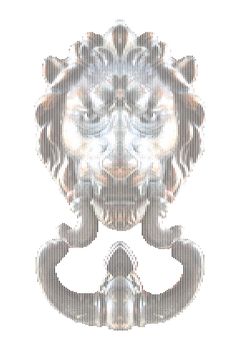 Vector illustration dot pixel of lion door knocker