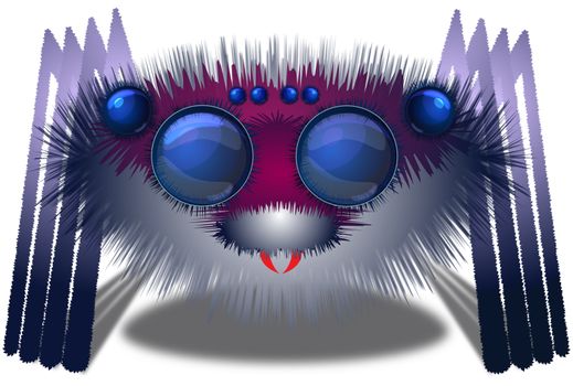 Image of the big hairy spider - illustration