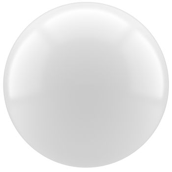 White pearl sphere. Isolated on white background. 3D Illustration