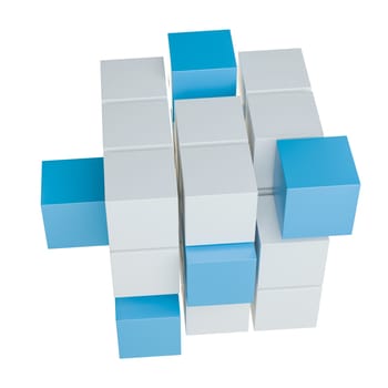 Cubes on white background. 3D illustration. Element your design