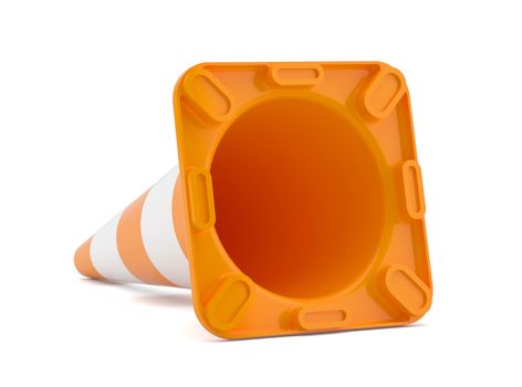 3D illustration of traffic cone. Isoalted on white
