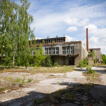 ruins of a very heavily polluted industrial factory, industrial series