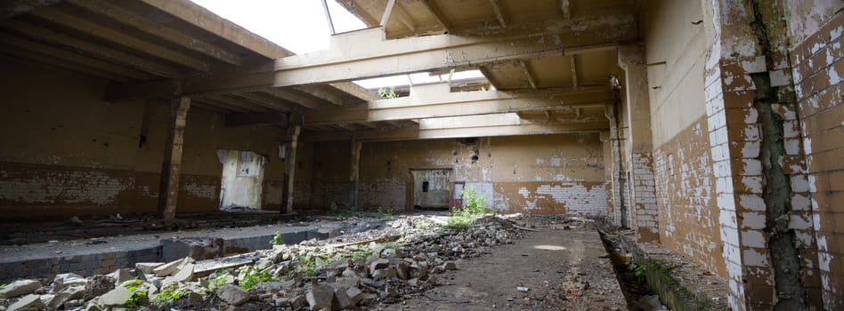 ruins of a very heavily polluted industrial factory, industrial series