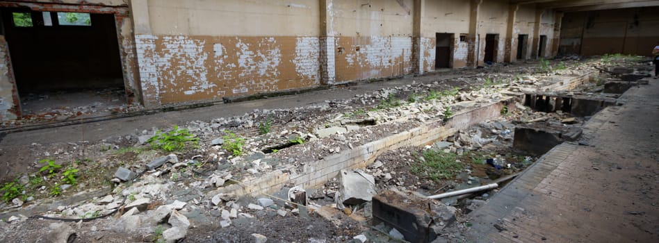 ruins of a very heavily polluted industrial factory, industrial series