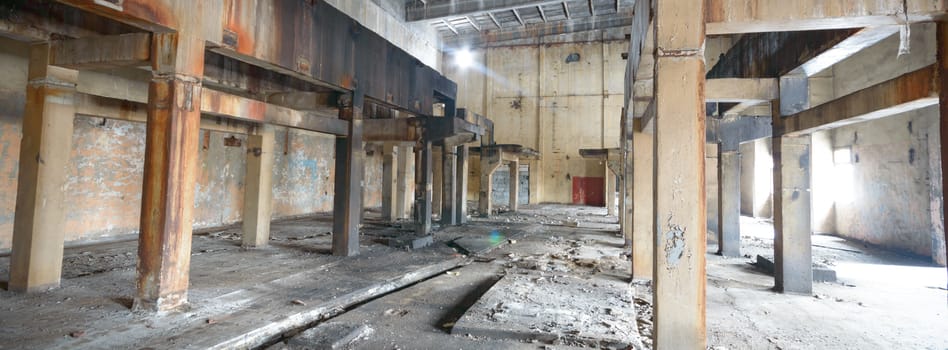 ruins of a very heavily polluted industrial factory, industrial series