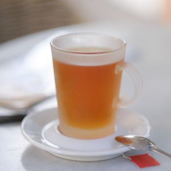 glass tea cup filled with rooibos tea