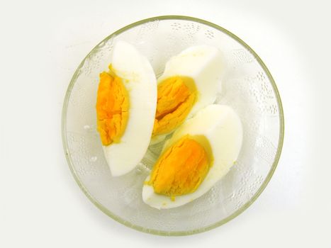 Boiled egg and egg yolk