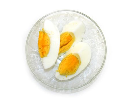 Boiled egg and egg yolk