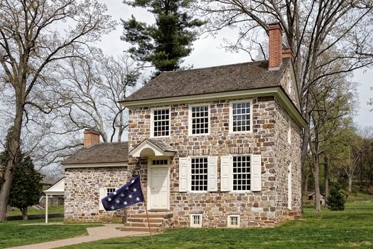 This house at the Valley Forge National Historical Park was George Washington's winter headquarters.Here the General coordinated the daily operations of the of the entire Continental Army.