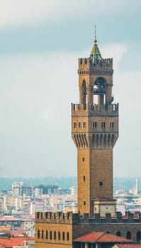 the ancient tower of Palazzo Vecchio in Florence