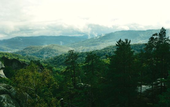 Mountains -green filter - Carpathians on the border of Ukraine and Romania