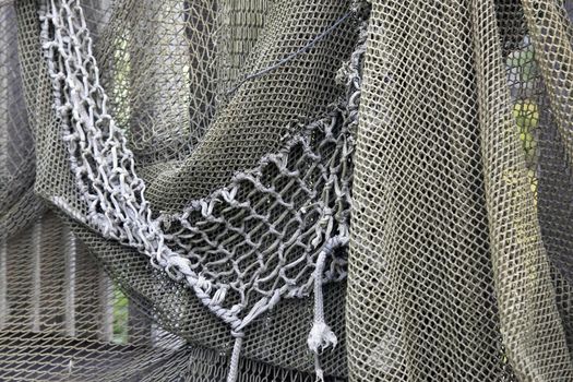Fishing nets drying on the fence