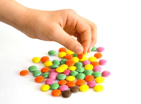 Colored chocolate tiny candies