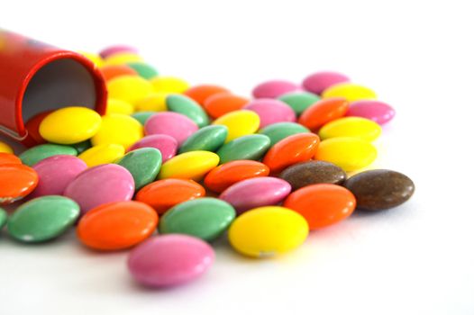 Colored chocolate tiny candies