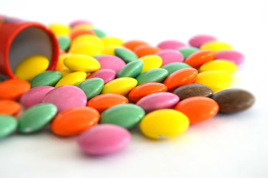 Colored chocolate tiny candies