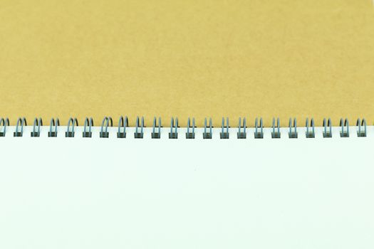 open notebook cover on white background