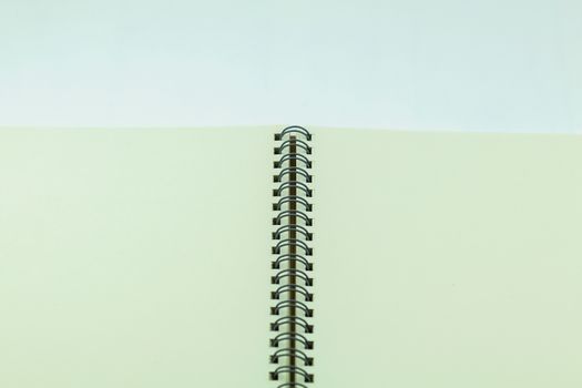 open notebook on white background