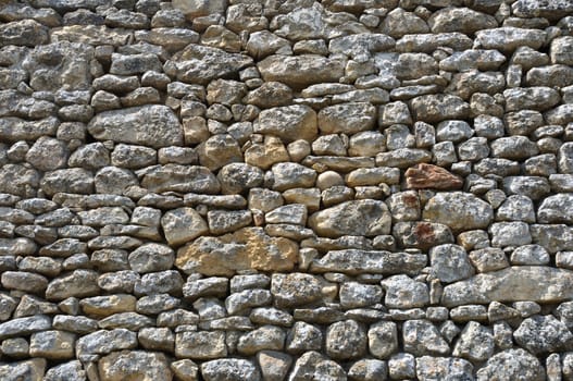 Solid wall made of stone 