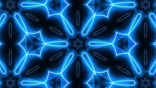 VJ Fractal blue kaleidoscopic background. Seamless loop