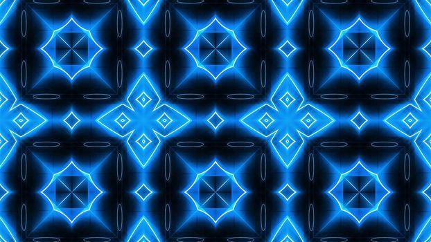 VJ Fractal blue kaleidoscopic background. Seamless loop