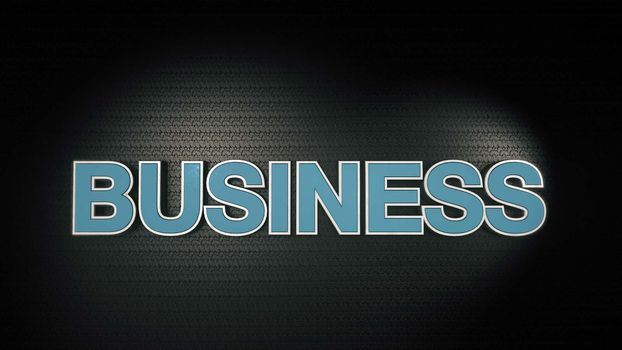 Metal 3d Business text with reflection and light. 3D rendered