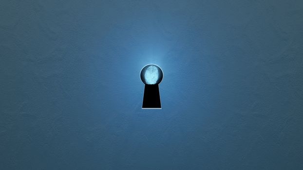 Security concept: fingerprint in the keyhole and technology element. Cybersecurity.
