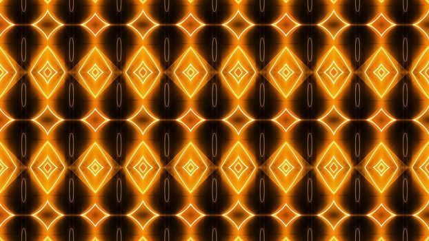 Fractal orange kaleidoscopic background. 3D rendered backdrop