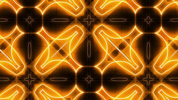 Fractal orange kaleidoscopic background. 3D rendered backdrop