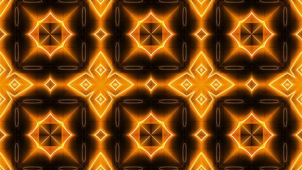 Fractal orange kaleidoscopic background. 3D rendered backdrop