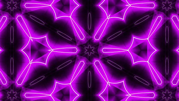 Purple abstract background, kaleidoscope. 3D rendered backdrop