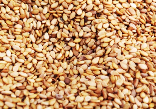 Sesame seeds background.