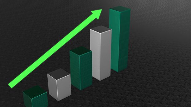 Graph Bar, Infographic diagram, chart. 3D rendered business background