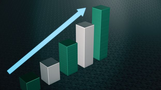 Graph Bar, Infographic diagram, chart. 3D rendered business background