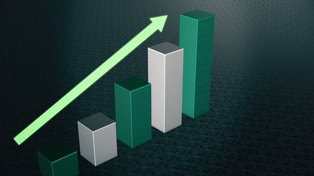 Graph Bar, Infographic diagram, chart. 3D rendered business background